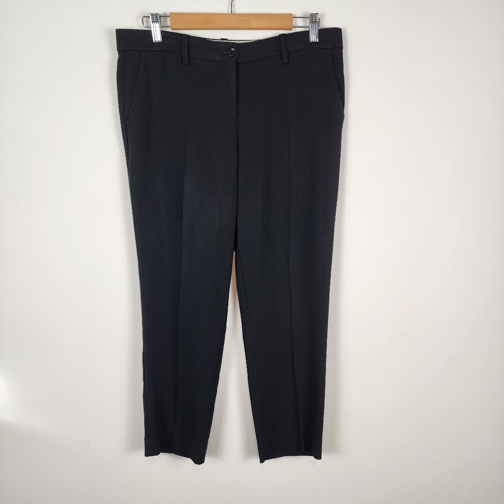 Etro Made In Italy Viscose Blend Straight Leg Black Pants Women's Size 44